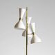 Lampadaire en laiton de style italien du milieu du siècle avec base et abat-jour en forme de cône - MCM fait à la main