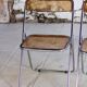 Lot de 3 chaises pliantes en plexiglas et chrome, 1970