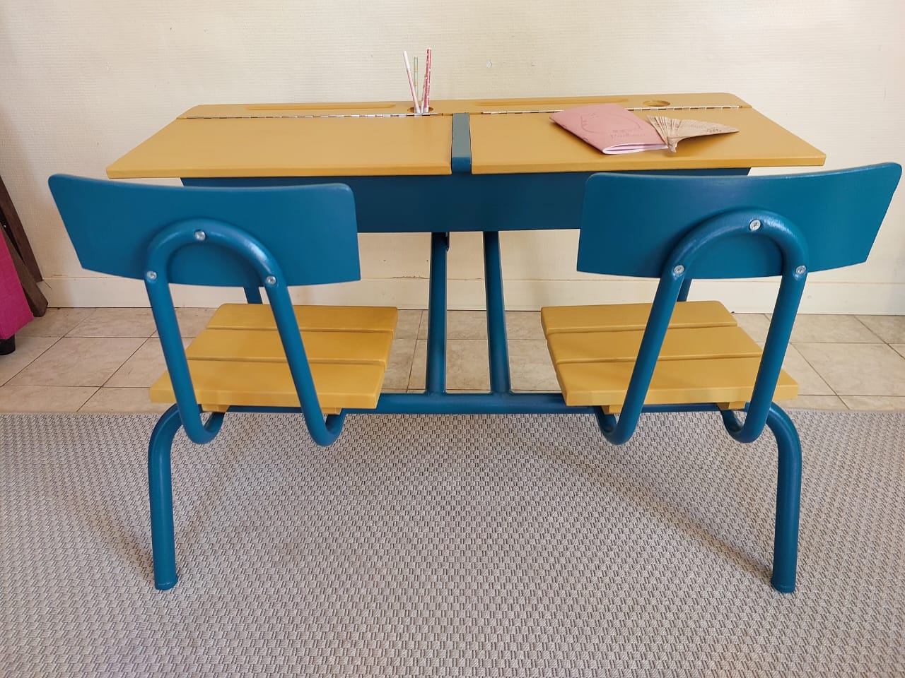 Bureau d'écolier Vintage restauré
