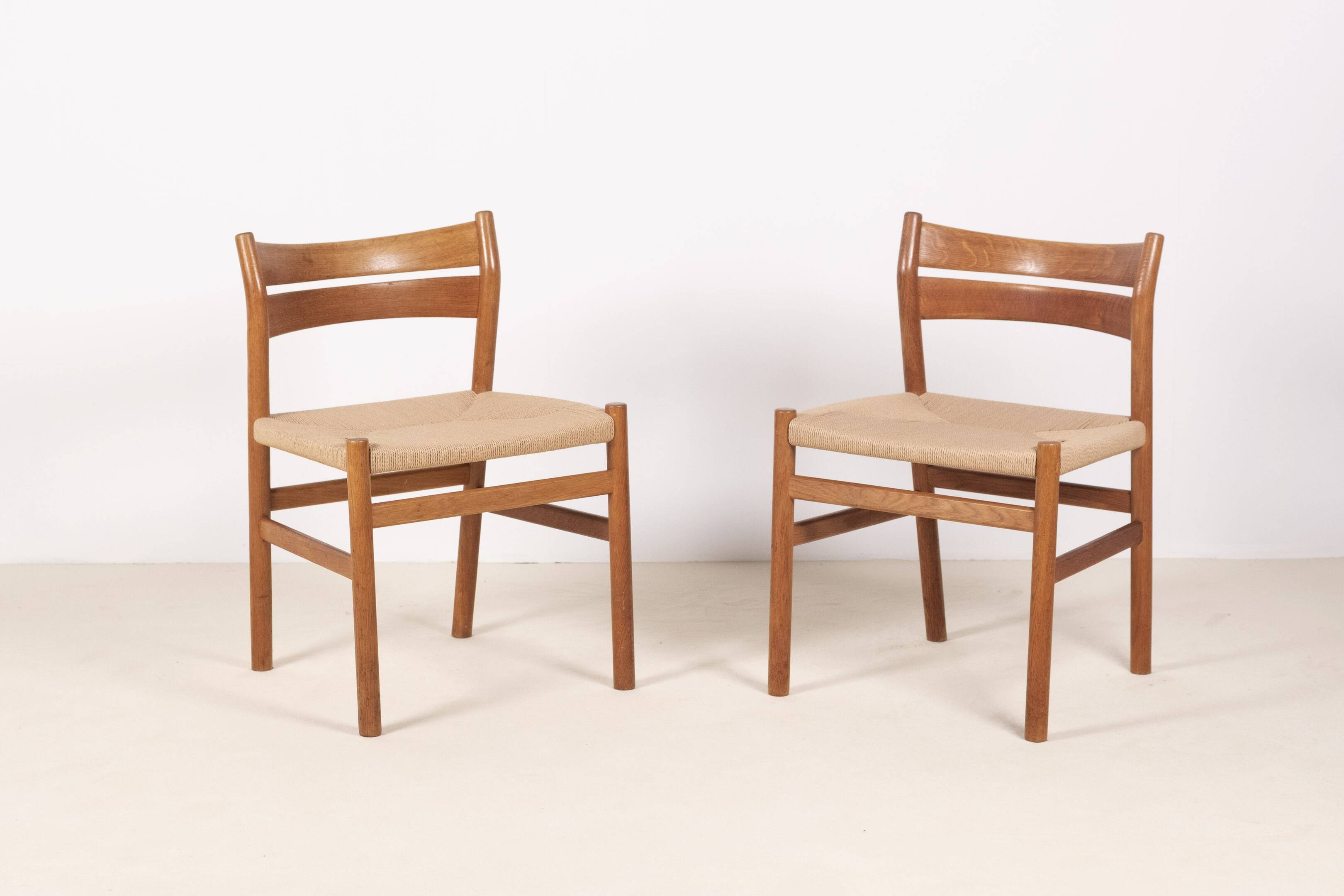2x Børge Mogensen BM1 oak dining chairs, 1950s, Denmark