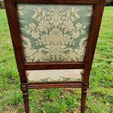 Directoire armchair in light blue satin fabric