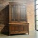 XL vintage display cabinet in wood, very tall, with embossed glass.
