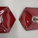 Set of Two SPACE AGE Ceramic Fat Lava Wall Lights by Hustadt Lights Germany