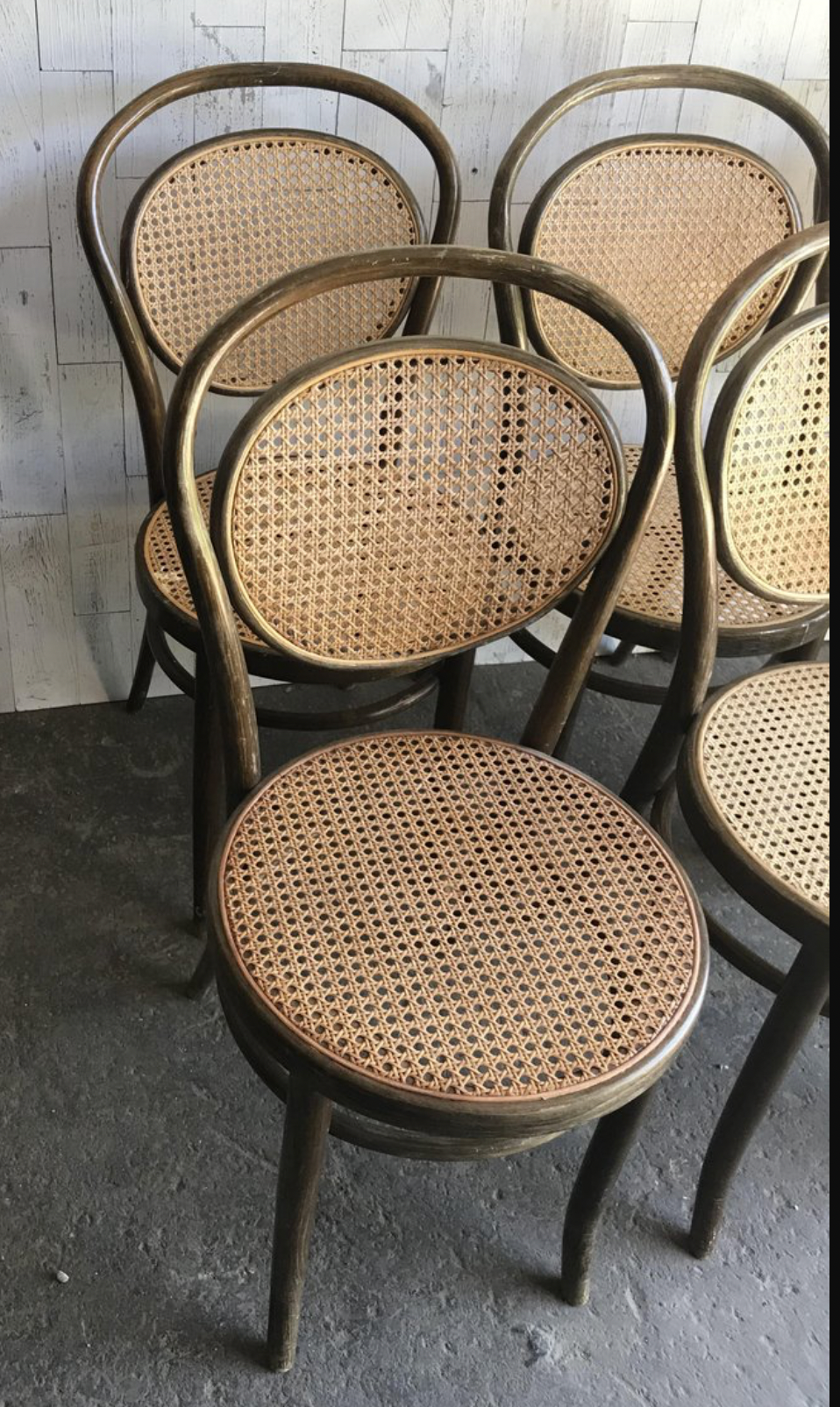 Dining Chairs in Wood Cane, Germany, 1960s, Set of 6