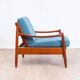Fauteuil Teak années 60 Bleu