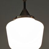 Suspension XL Art déco en opaline blanche, France vers 1920