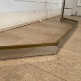 Pair of chrome metal consoles and smoked glass, Italy, 1970s