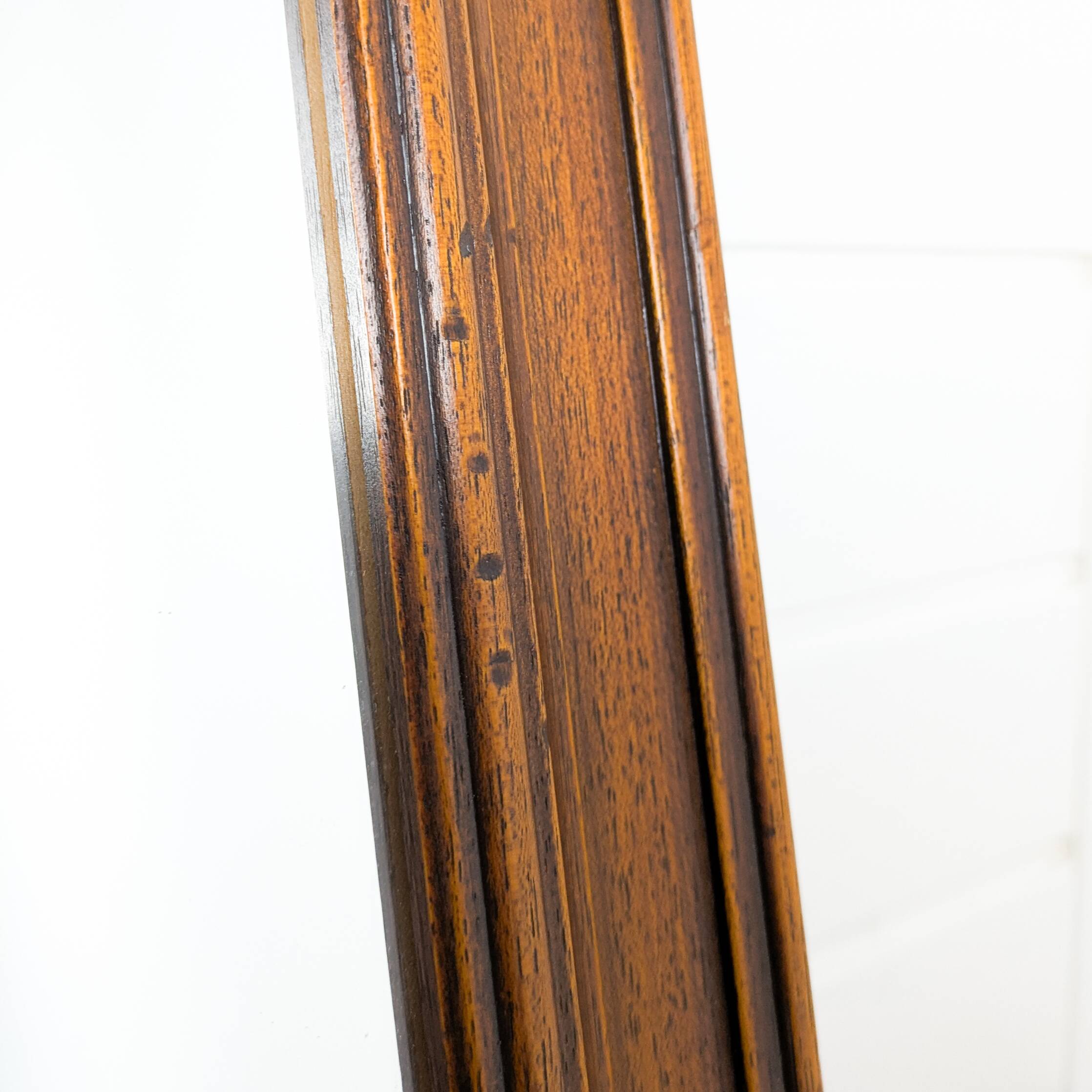 Miroir vintage octogonal en bois massif avec détails sculptés