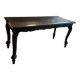 Table basse ancienne laquée noire & cannage – décor peint – fin XIXe