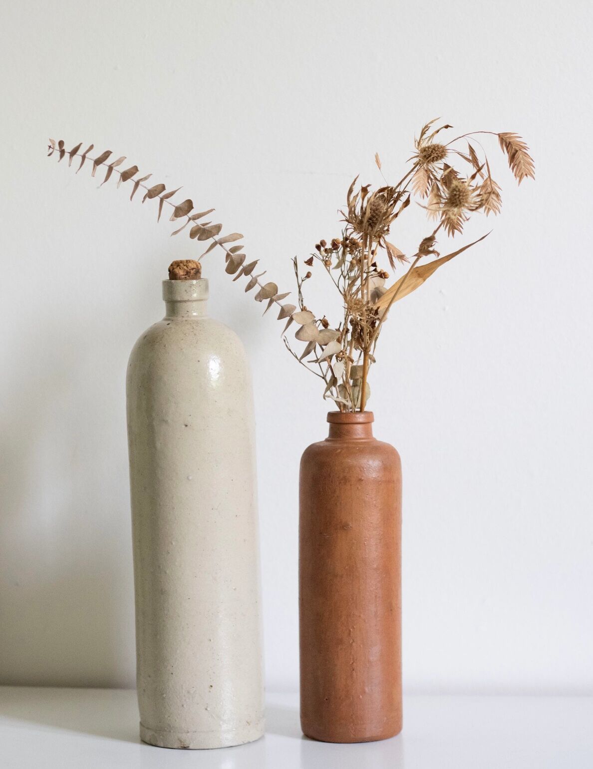 Vintage brown stoneware bottle