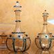 18th Century Italian Murano Clear Glass and Blue Trimmed Blown Glass Bottle