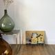 Painting oil on canvas flowers still life vintage 50s