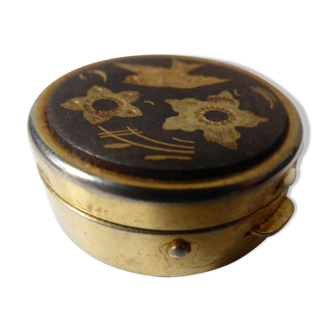 Gold metal pill box