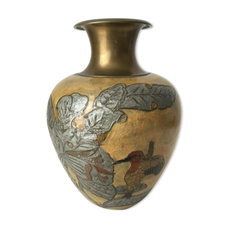 Solid brass vase