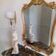 Console et miroir de style Louis XV en bois doré et marbre