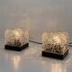 Pair of Vintage Cube Lamps – Textured Glass Wall or Ceiling Lights