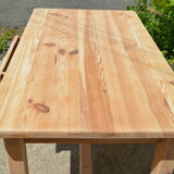Natural wood farm table