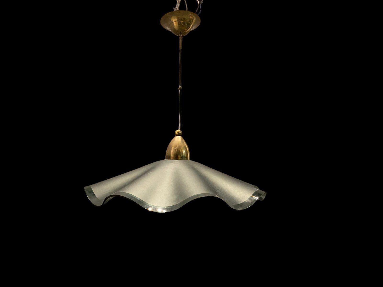Italian Satinated Glass Light Pendant, 1970s
