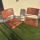 Duo de chaises vintage Skaï marron