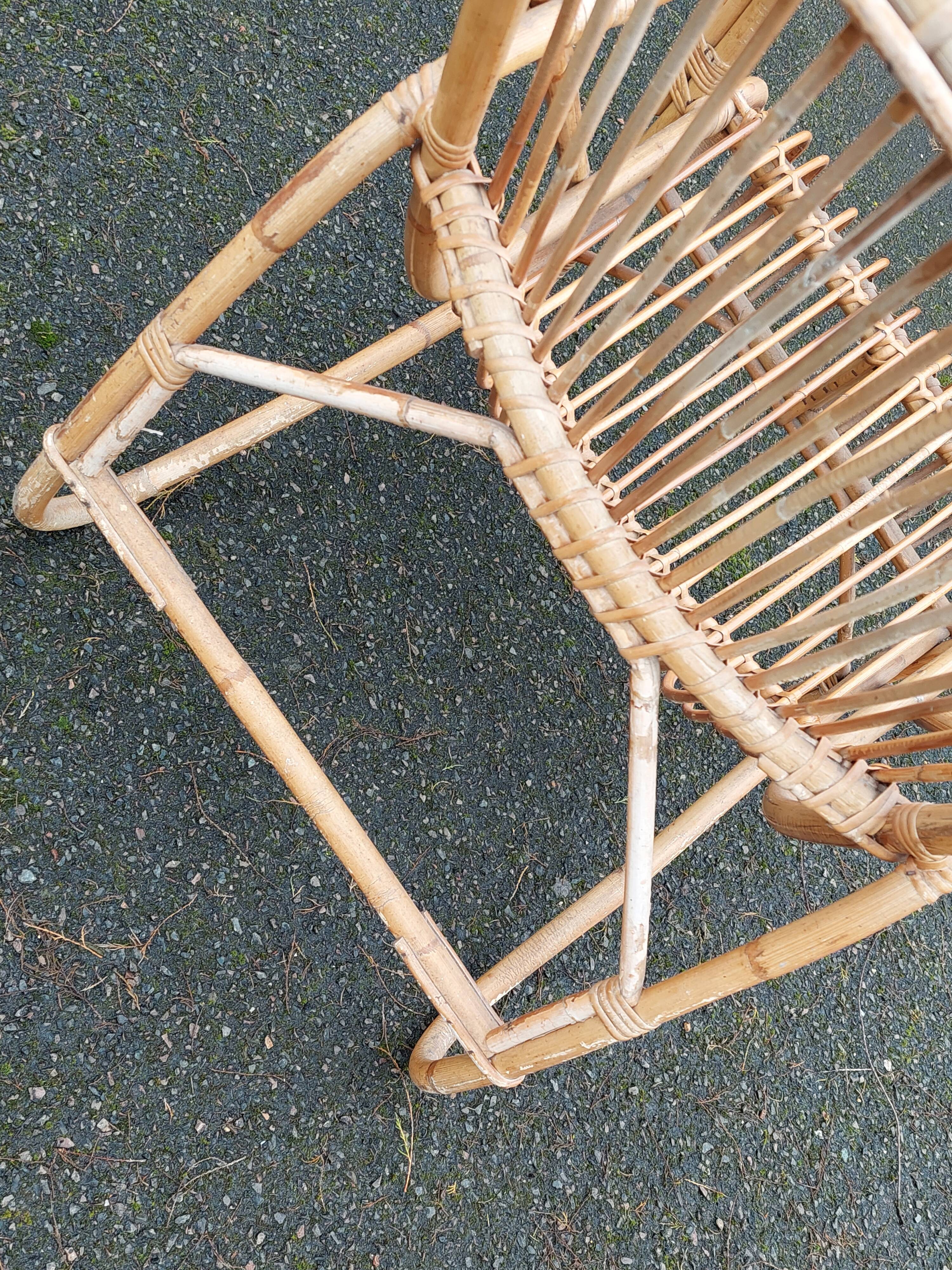 Paire de fauteuils rotin vintage