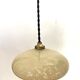 Mini Suspension Art Deco opaline verre Clichy jaune