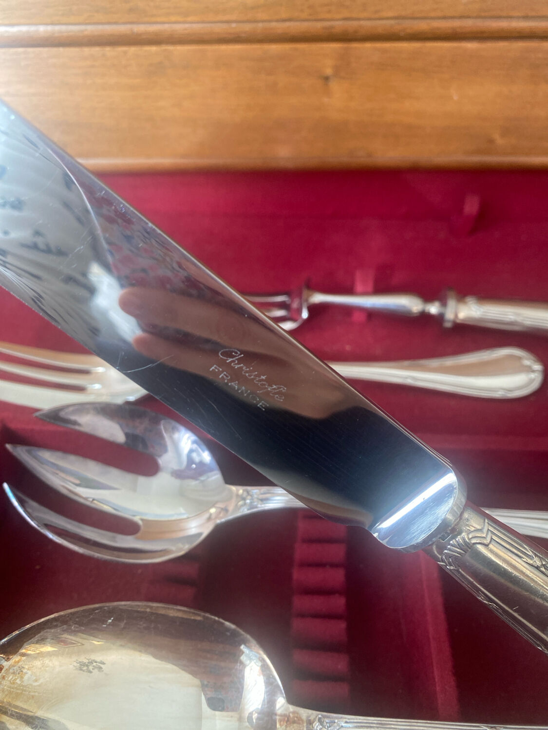 Set of Christofle silver-plated cutlery.