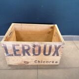 Large old wooden crate Chicorée Leroux