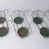 Set of vintage wire metal planters