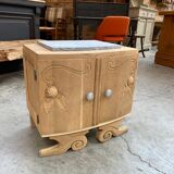 Small oak bedside table