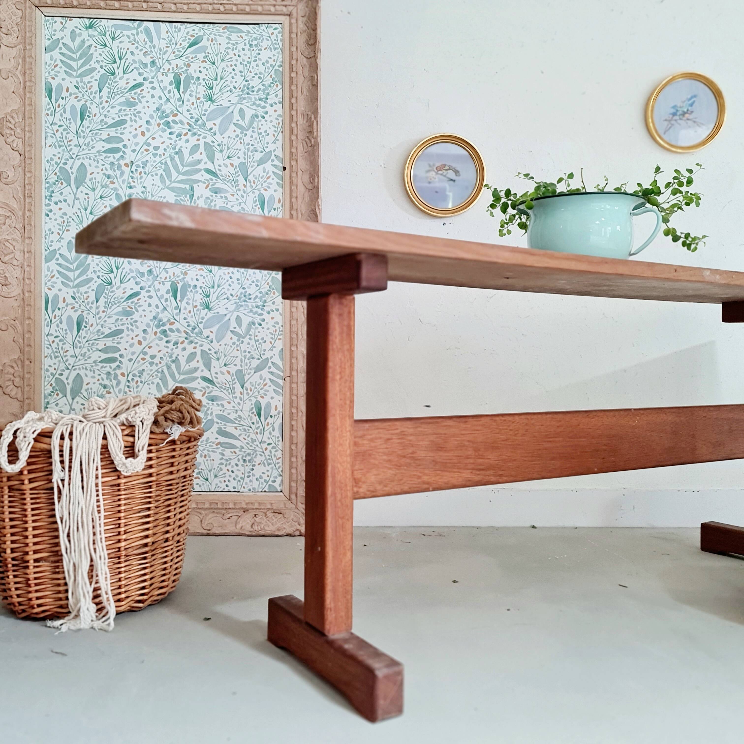 Old solid wood bench