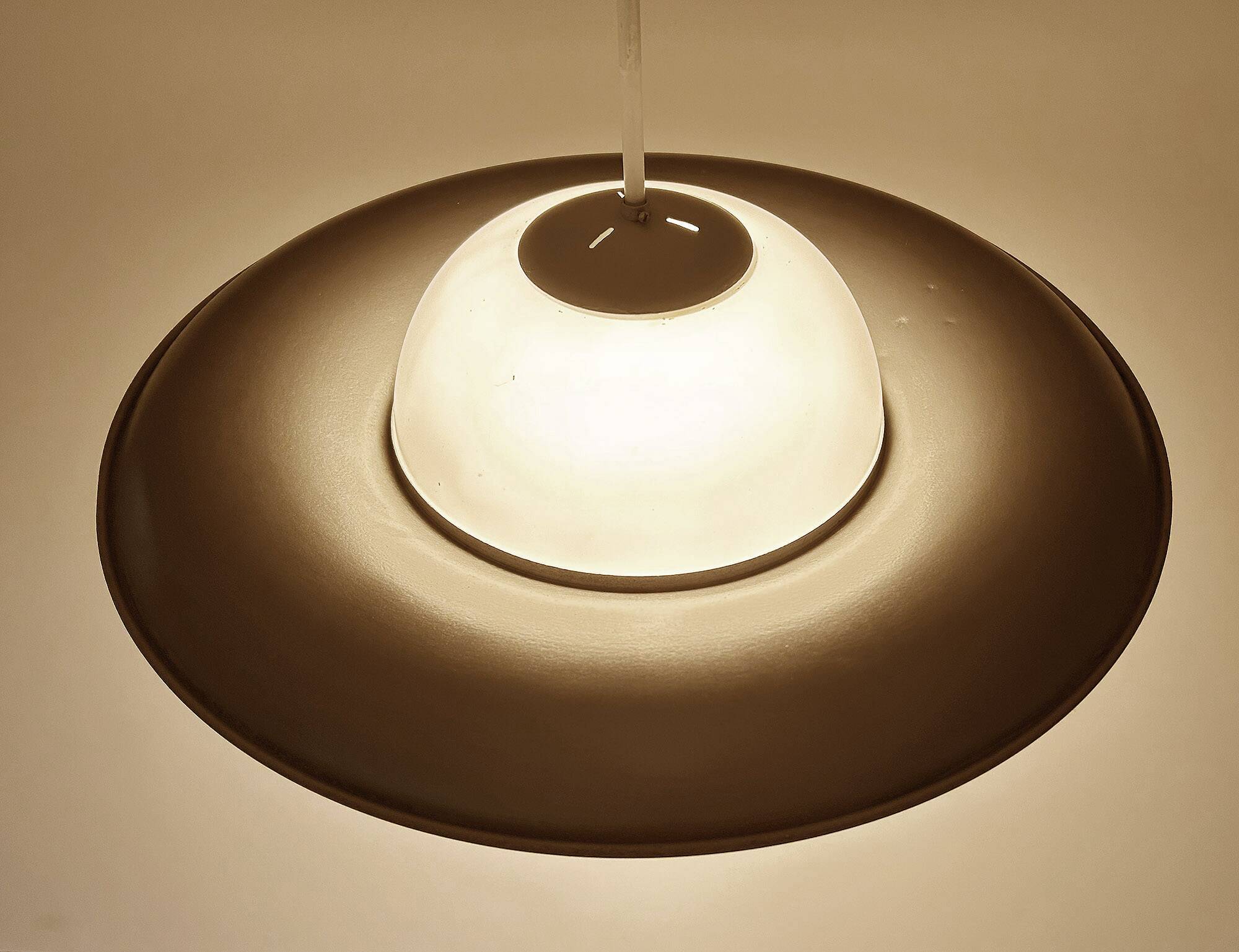 Pair of large bauhaus pendant lights from the 1930s