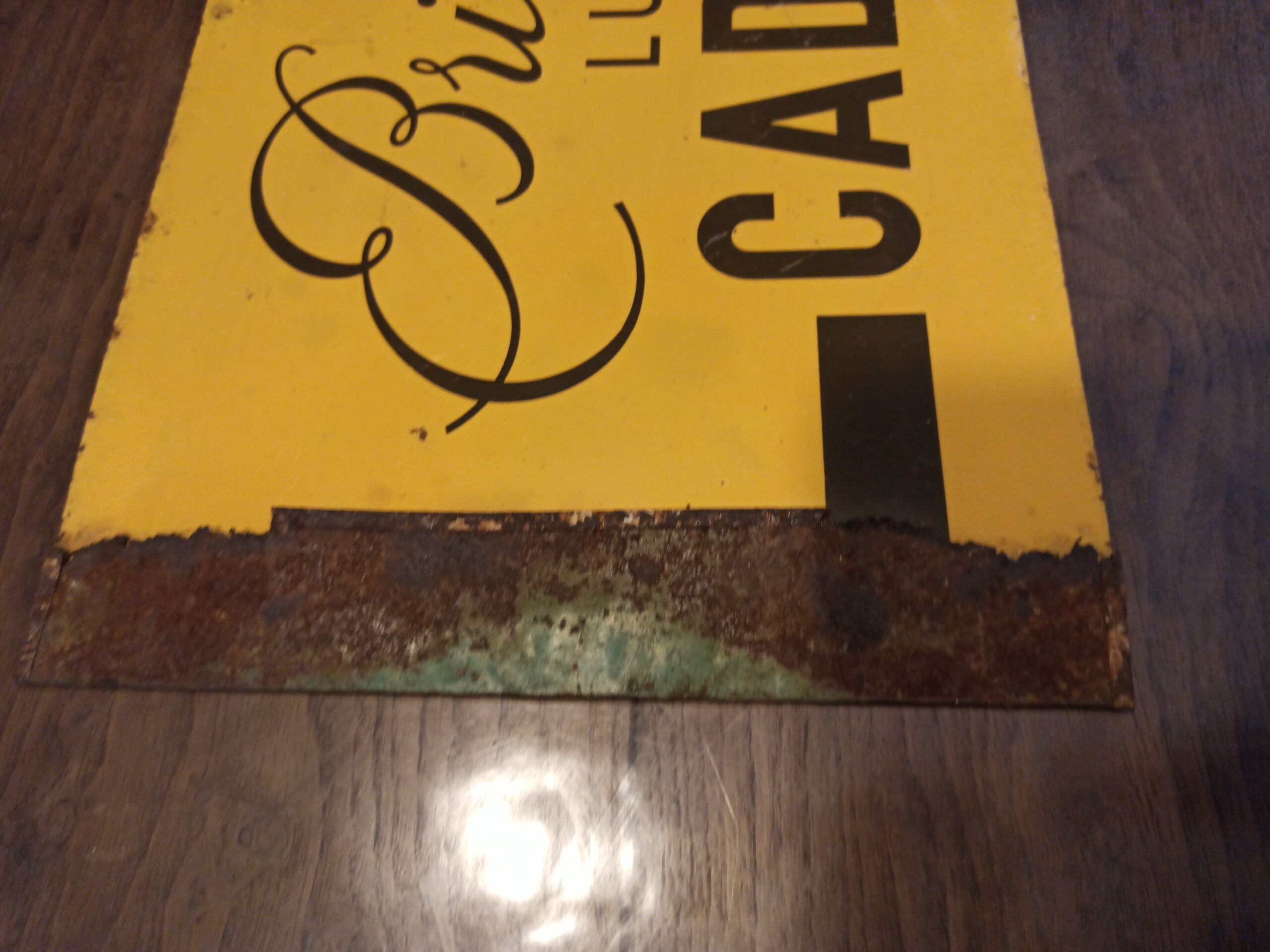 Old painted advertising sheet glossy lustral cadoricin