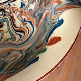 Glazed ceramic plate signed