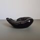 Vintage 1970s black ceramic hand-shaped trinket dish, retro decorative sculpture, centerpiece, home decor, soap dish