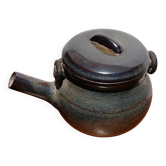 Vintage stoneware teapot from Puisaye, 1950s-60s.