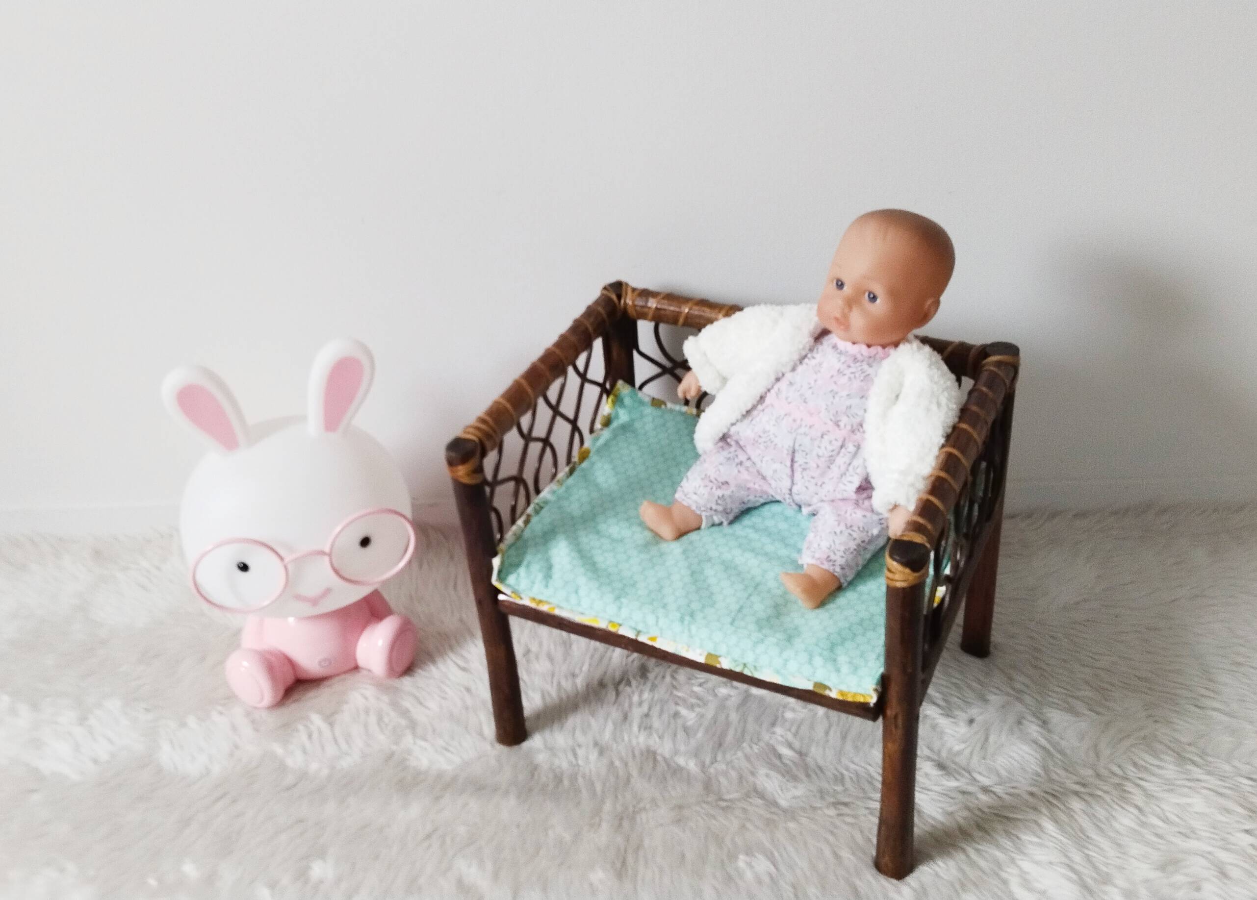 Vintage rattan children's armchair