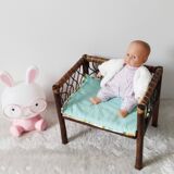 Vintage rattan children's armchair