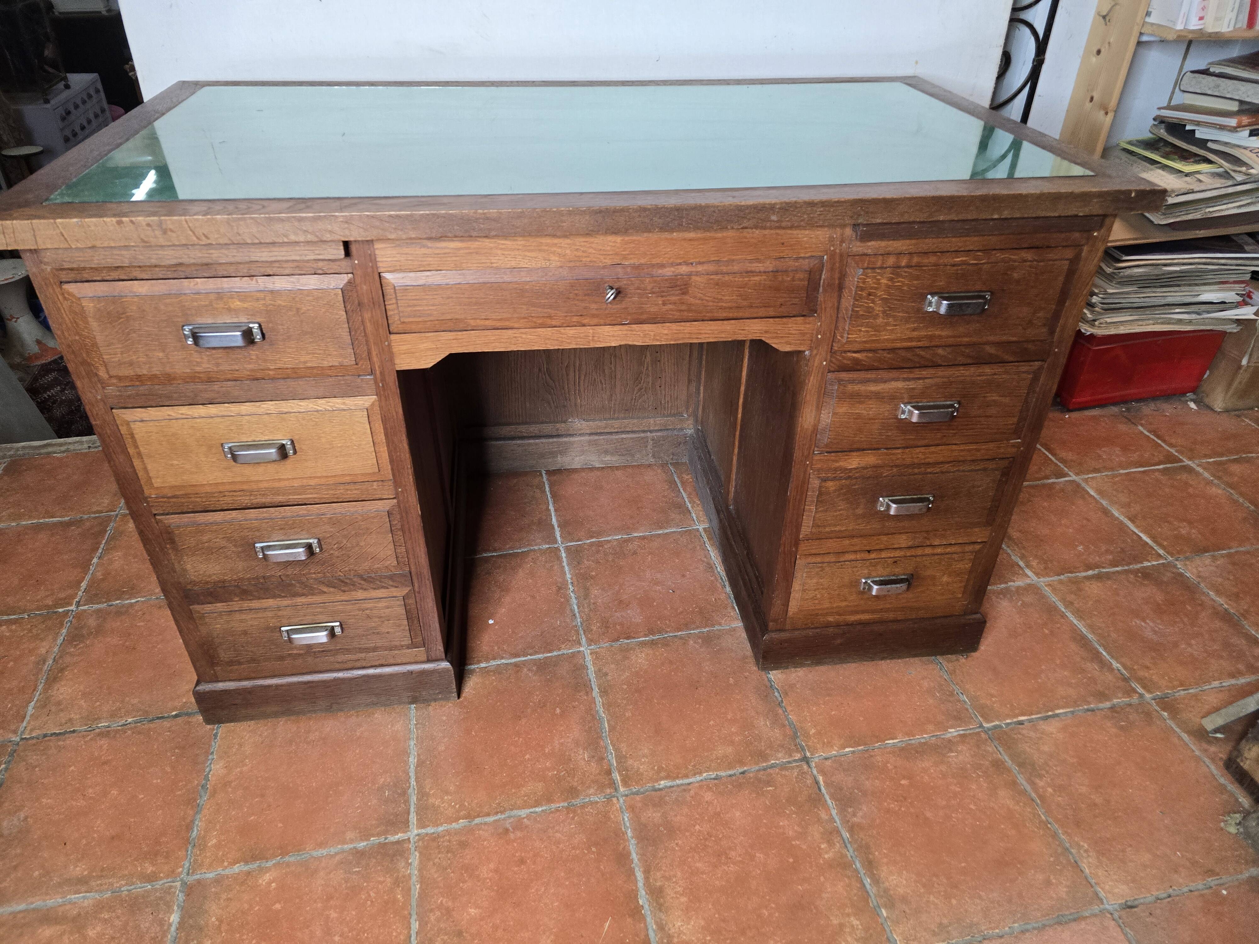 Solid oak minister's desk