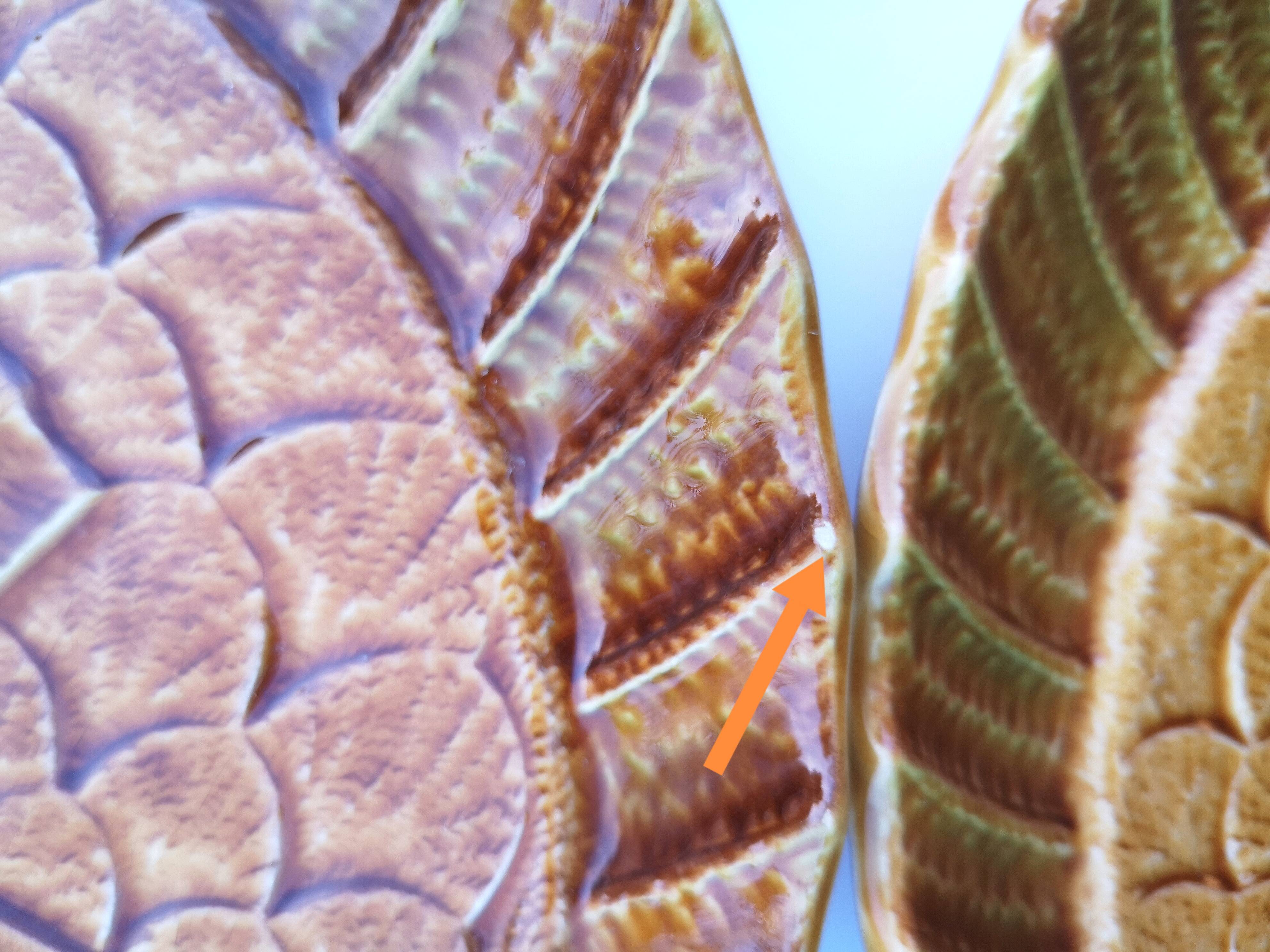 Vintage plates, Fish in barbotine