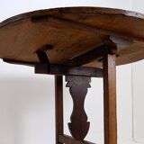 Foldable winemaker's table in solid oak - Ø 90cm
