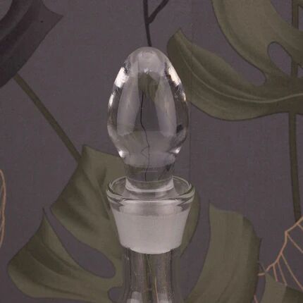 Vintage crystal carafe engraved with ears of wheat.