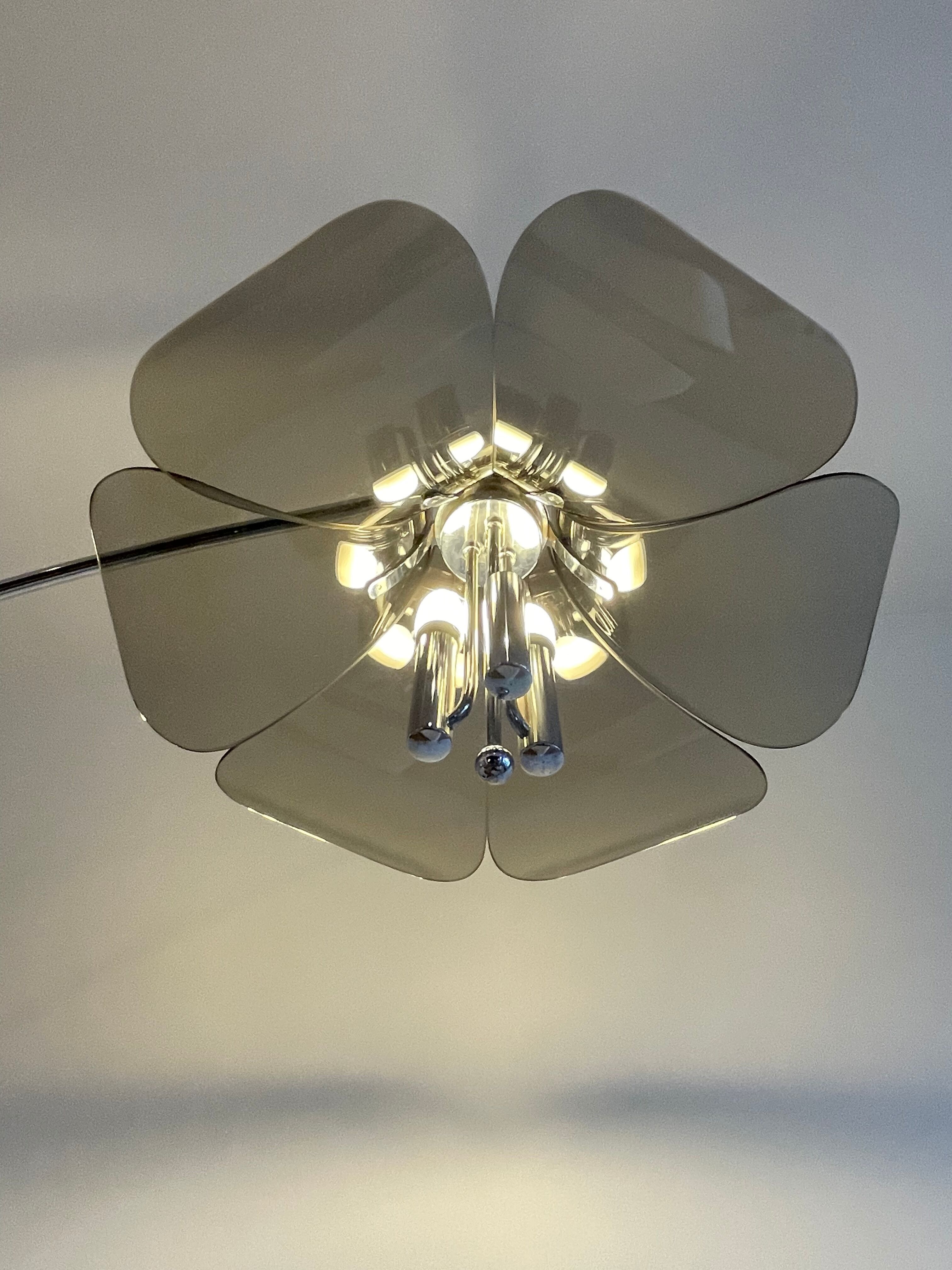 Floor lamp arc flower adjustable, italy, 1960