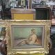 A Boyer: Oil on panel depicting a seated female nude from behind.