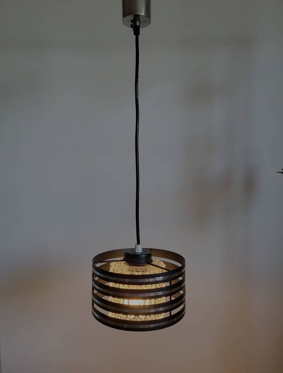 Lampe à suspension design vintage, Hillebrand, vermoedelijk jaren 80