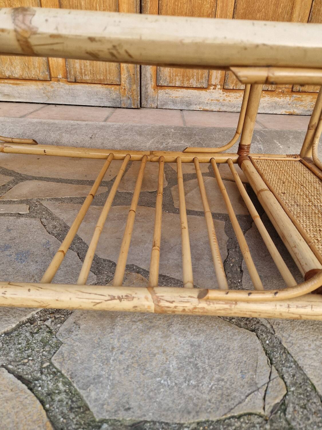 Vintage rattan coffee table