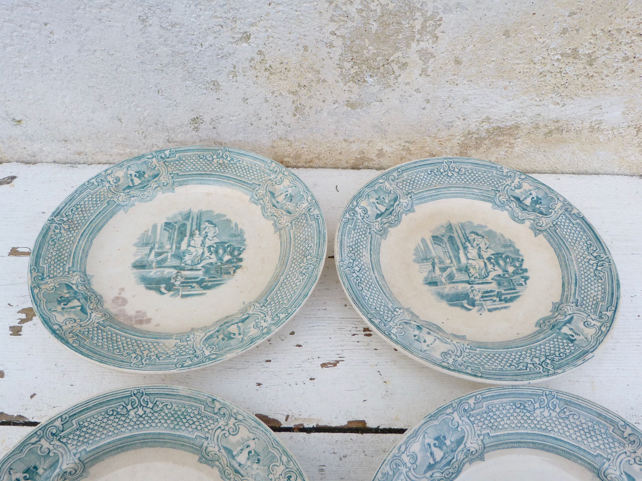 Set of 6 plates to serve 1800 English ceramic primavesi - its Cardiff