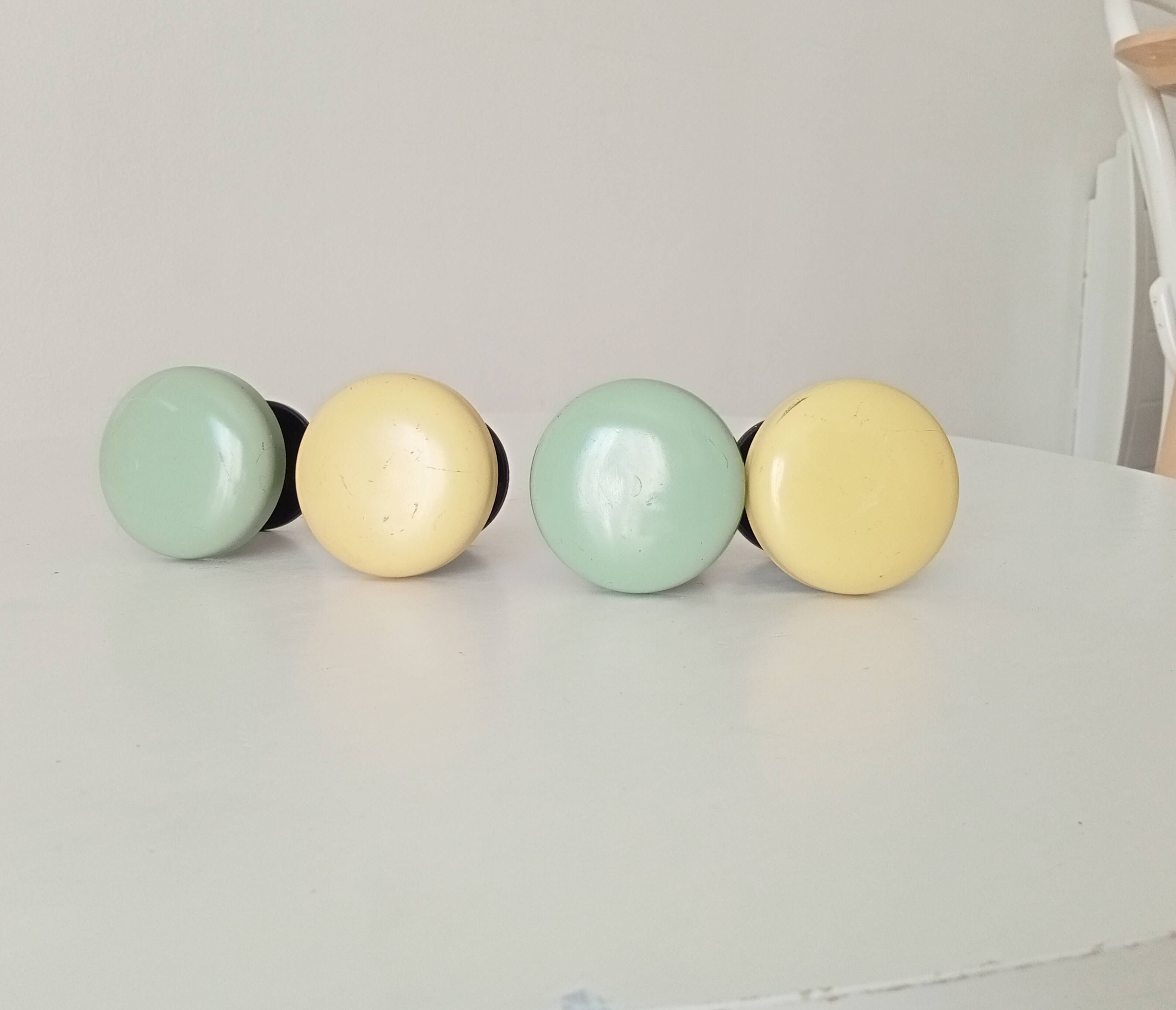 Set of 4 vintage coat hooks from the 1960s.