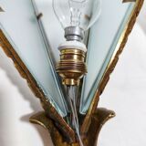 Par de apliques de bronce. España, 1980s.