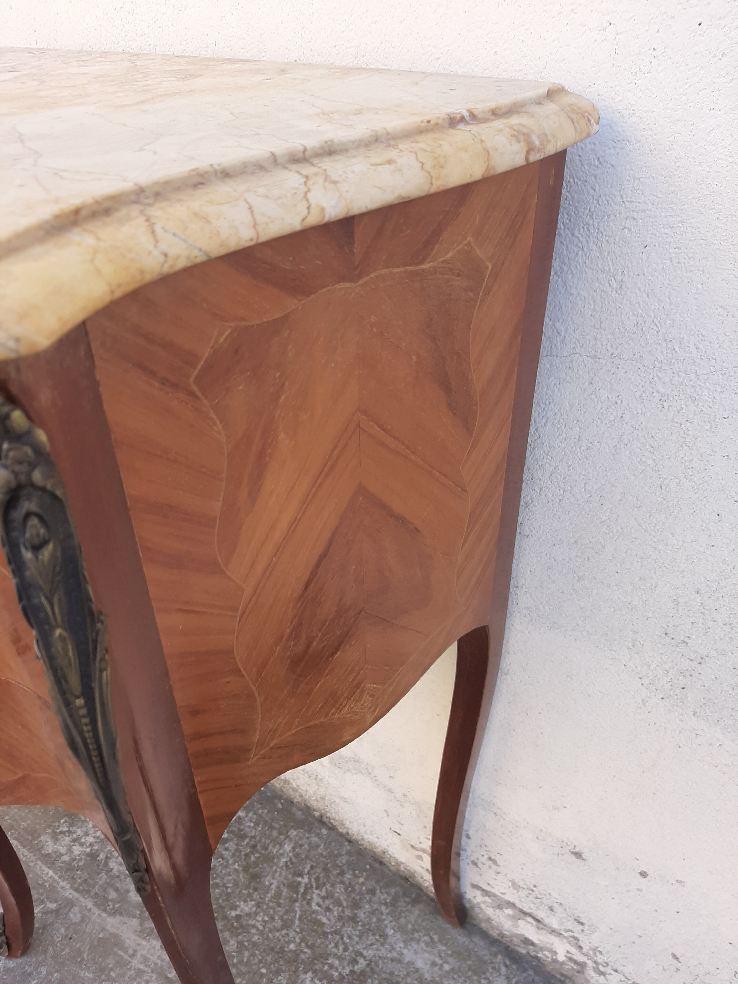 Louis XV Marquetry Style Bedside