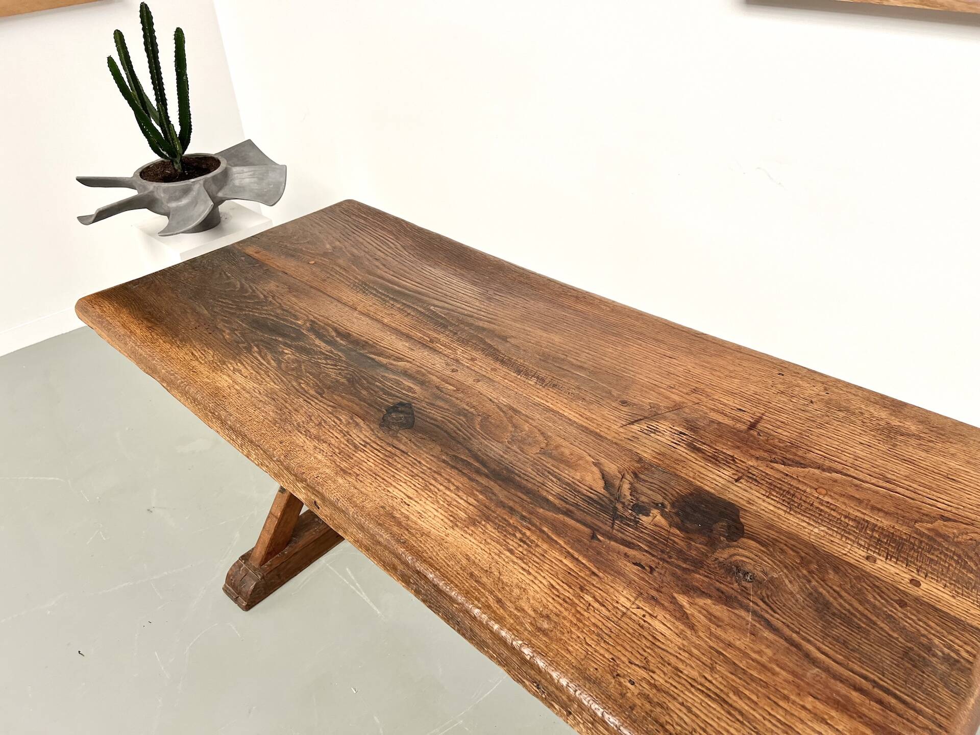 19th century brutalist oak table